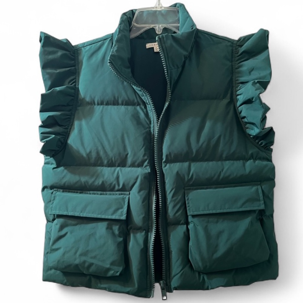 JODIFL Teal Ruffle Sleeve Vest
